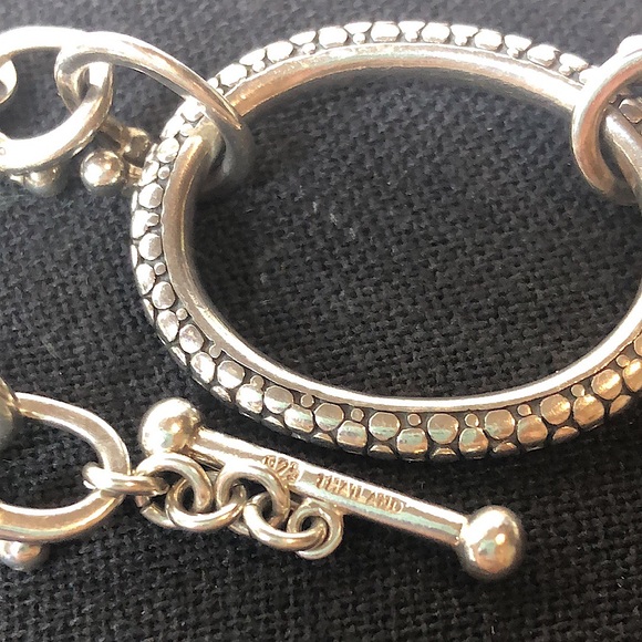 MICHAEL DAWKINS Sterling Silver Caviar Starry Night Link Toggle Necklace 18” - Picture 6 of 10